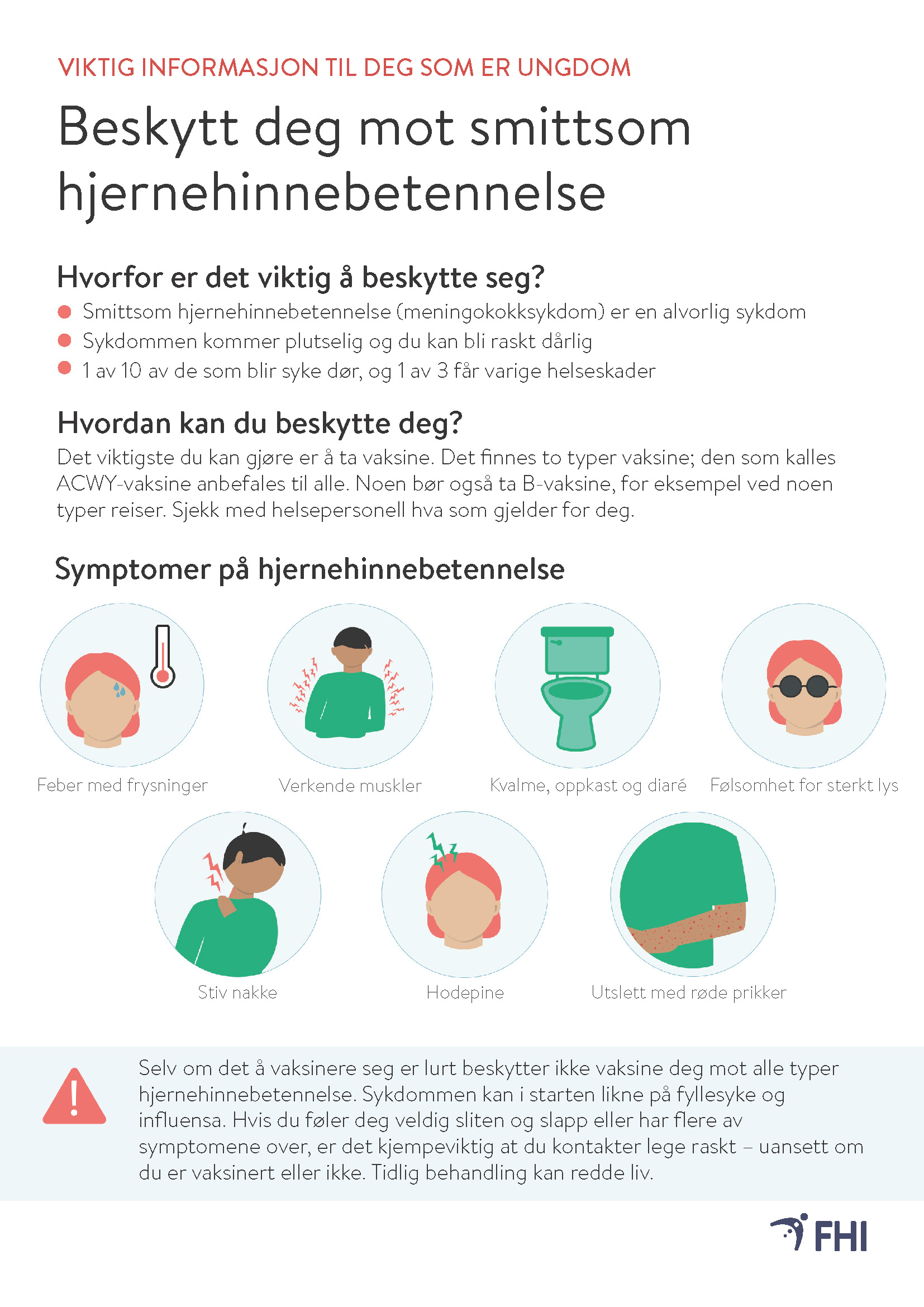 Nytt Informasjonsmateriell Om Smittsom Hjernehinnebetennelse - FHI