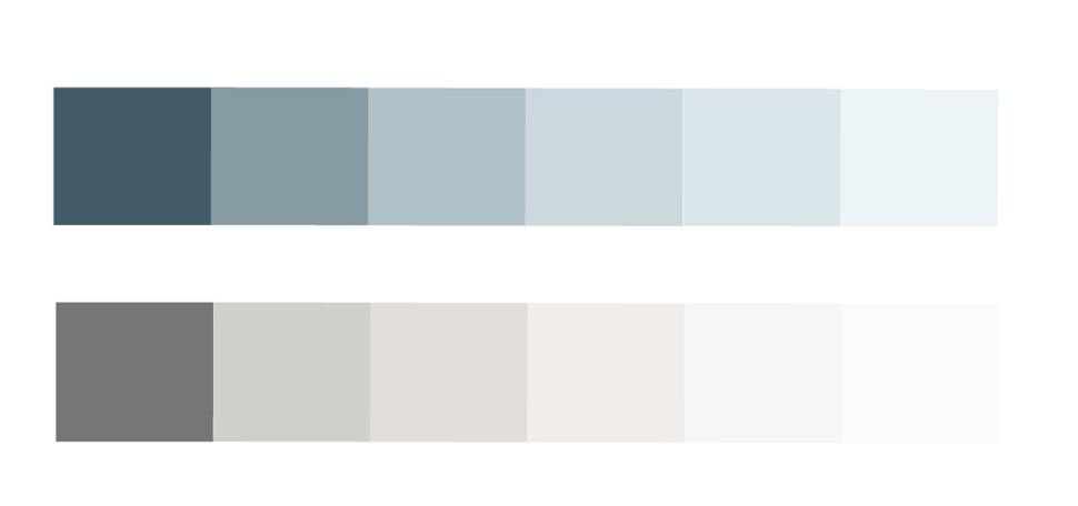 gråblå og gråbeige farger i paletten