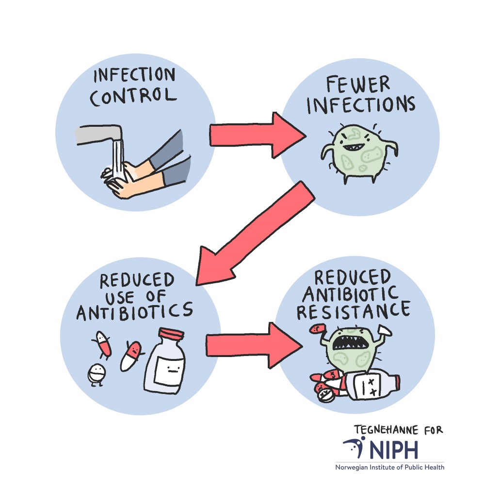 Tegnehanne Sine Illustrasjoner Av Håndhygiene Og Antibiotikabruk - FHI